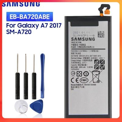 แบตเตอรี่  แท้ Samsung GALAXY A7 2017 Version A720 SM-A720 Authentic Battery 3600mAh Battery EB-BA720ABE แบตเตอรี่รับประกัน 6 เดือน แถม ฟรี ไขควง