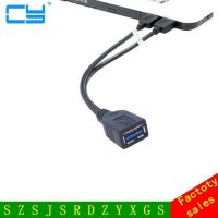 USB 3.0 Female to Dual USB Male Extra Power Data Y Extension Cable for 2.5 Mobile Hard Disk Black Color 30cm