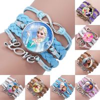 Anime Frozen 2 Disney Elsa Anna Princess Kawaii Cartoon Bracelet Wristband Cute Action Figure Girl Kids Gift Christmas Gift Toys