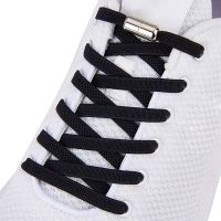 【HOT】☌ Flat Elastic Shoe Laces Round Metal Lock No Tie Shoelaces Sneakers Put And Take Lazy Shoes