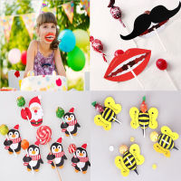 50Pcs Candy Lollipop แมลง Bees Ladybug ผีเสื้อริมฝีปากหนวดการ์ดที่นั่งปาร์ตี้วันเกิดคริสต์มาสฮาโลวีน Xmas