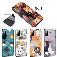 Casing หรับ OPPO A91 F15 A81 A92 A72 A52 A93 A94 Reno 2 2Z 2F 3 4 5 5K 6 4Z 6Z Lite Pro Plus A92S FUL79 Lovely Cat Pattern Phone เคสโทรศัพท์