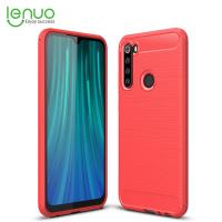 Lenuo Soft สำหรับ Xiaomi Redmi Note 8 (6.3 นิ้ว) คาร์บอนไฟเบอร์ซิลิโคน Brushed Anti-KNOCK มือถือ TPU กลับเคสโทรศัพท์สำหรับ Xiaomi Redmi Note 8