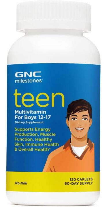 GNC milestones Teen Multivitamin for Boys 12-17, Supports Energy ...