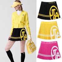 ❍ 23 South Korea 39;s original UTAA golf women 39;s dress Golf women 39;s color contrast font pleated skirt slimming