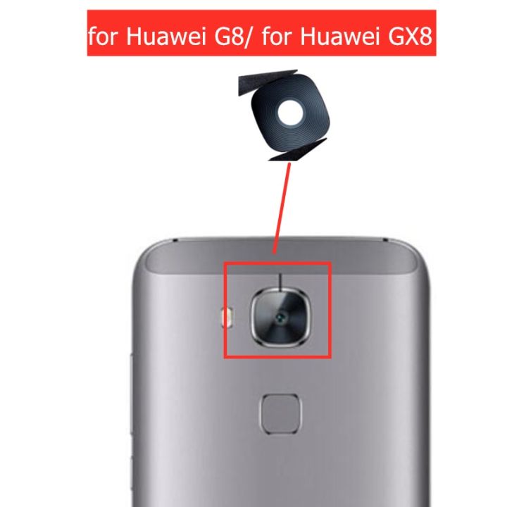 2ชิ้นสำหรับ Huawei G8/สำหรับ Huawei Gx8เลนส์กระจกกล้องถ่ายรูปด้านหลังกระจกกล้องมองหลังด้วยกาว3เมตรเปลี่ยนอะไหล่ซ่อม