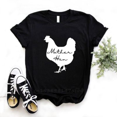 Mother Hen Chicken Print Women Tshirts No Fade Premium T Shirt For Lady Girl Woman T-Shirts Graphic Top Tee Customize