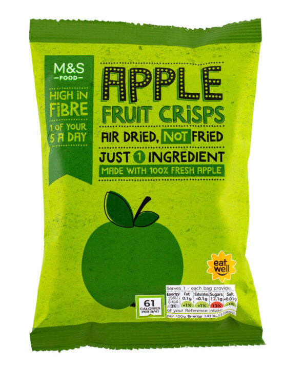 M&S Apple Fruit Crisps 18g x1 Marks and Spencer High in Fibre Vitamin C