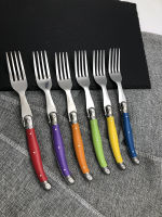 Jaswehome 6pcs Stainless Steel Steak Fork Set Dinnerware Bar Restaurant Western Kitchen Set Laguiole Dinner Cutlery Table Fork