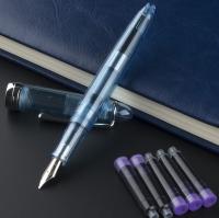 ปากกาเรซินน้ำพุปากกาหมึกสำหรับแฟชั่นมีอุปกรณ์ปากกาโปร่งใส0.5มม. หัวปากกาสี Hao 992สำหรับการเขียนโรงเรียน