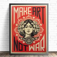 Make Art Not War Pop Art Vintage Poster Prints Oil Painting On Canvas Wall Art Murals Pictures For Living Room Decoration