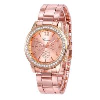 [JOM PROMOSI PANAS] GENEVA Watches Stainless Steel Band Crystal Diamond Quartz og Women Wrist Watch