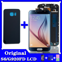 S6จอ LCD สำหรับ Samsung Galaxy Amoled ของแท้5.1นิ้ว G920 SM-G920F G920F G920FD จอแอลซีดีพร้อมกรอบอะไหล่สัมผัสทำให้เป็นดิจิทัลประกอบ