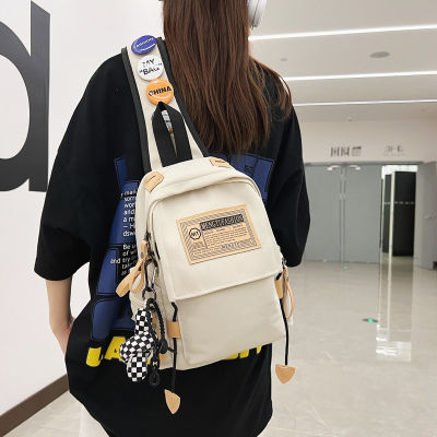 Shoulder Bag Men And Women 2023 New Simple Large Capacity Chest Bag Student Nylon Class Backpack Sports Shoulder Bag 2023
