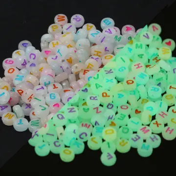 New 6mm 100pcs Glow In The Dark Fishing Loose Beads For Woman Men Luminous  Locket Necklace DIY Jewelry Making Acrylic Beads