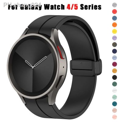 Original Silicone Strap for Samsung Watch 5/4 44mm 40mm Watch 5 Pro 45mm Magnetic Buckle Band for Galaxy Watch 4 Classic 42 46mm