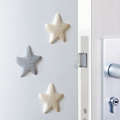 【cw】 Silicone Door Stops Adhesive Buffer Thickening Wall Protectors Cartoon Sea Star Handle Bumpers for Stopper ！