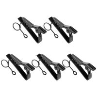 5 Pcs Ring Mini 7.5 mm Microphone Clip Holder Tie Clip Collar Clip Practical (Black)