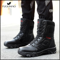 TOP☆Fuguiniao Size 39-47 Desert Tactical Mens Boots Wear-resisting Army Boots Men Waterproof Outdoor Hiking Men Combat Ankle Boots（Free Shipping）