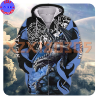 【xzx180305】Personalized Name Galaxy Dragon And Wolf - 3D Printed Pullover Hoodie 5