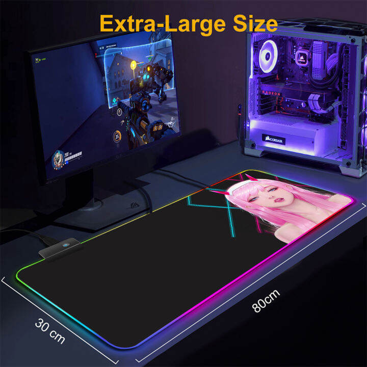 zero-two-darling-in-the-franxx-mat-large-led-mousepad-rgb-glow-geme-xxl-mouse-pad-90x40cm-gamer-desk-mat-for-laptop-table-pads