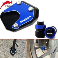 For Honda XLV 650 700 TRANSALP 650 700 Motorcycle Accessories CNC Side Stand Enlarge Extension And Tire Valve Air Caps