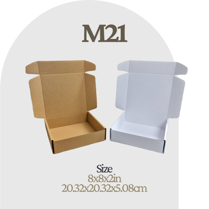 M21 8x8x2inches/Mailer Box/Brown&White/10pcs per pack | Lazada PH