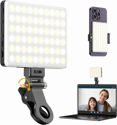 Pilita 60 LED Selfie Light, Clip-on Rechargeable Phone Light with CRI 95+, 3 Color Temperatures, 10 Brightness Levels, Portable Video Light for Makeup, Selfies, TikTok, Vlog, Video Conference, Live Stream