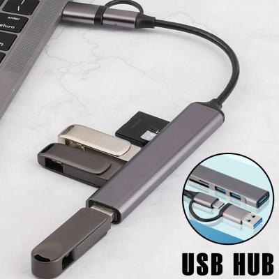 USB3.0 TYPE-C Dual Head HUBTF+SD 2-in-1 Card Reader Station Docking 5-in-1 K6R6