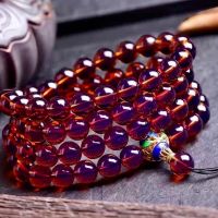 Natural Dominica Lamper 108 Buddha Beads Bracelet Violet Honey Wax Amber Beads Bracelet for Men and Women String Bracelet Wires  Leads Adapters