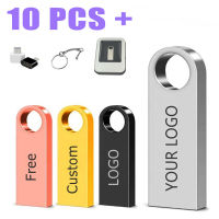 10PCSlot Metal USB Flash Drive Pen Drive 4GB 8GB 16GB Pendrive 32GB 64GB Memory Stick 128GB USB Stick Gift Free Customized LOGO