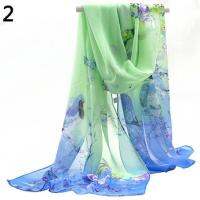 0duw Womens Girls Printed Shawls Wraps Long Scarves Soft Chiffon Scarf Warm Accessories Fashion