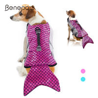 Benepaw เมอร์เมดสุนัขเสื้อชูชีพปรับลอยสัตว์เลี้ยงเสื้อกั๊กว่ายน้ำพายเรือสระว่ายน้ำชายหาดลูกสุนัขชุดว่ายน้ำเสื้อผ้าจับ Ripstop