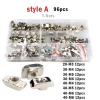 96/150Pc M3 M4 M5 M6 M8 untuk 20 30 40 Seri Slot T-nut Geser Mur T Palu Jatuh Di Mur Kencangkan Konektor 2020 Aluminium Ekstrusi