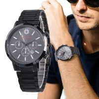 Mens Fashion RONATA Brand Watch 2023 New Large Dial Calendar Quartz Watches Black Stainless Steel men Business Wristwatches