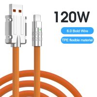 120W 6A Super Fast Charge Type-C Liquid Silicone Cable Quick Charge USB Cable For Xiaomi Huawei Samsung Pixel USB Bold Data Line