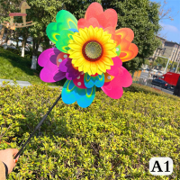 PCWFKEF 1PC Sunflower/Butterfly Windmill pinwheel ที่มีสีสันเลื่อมกังหันลม