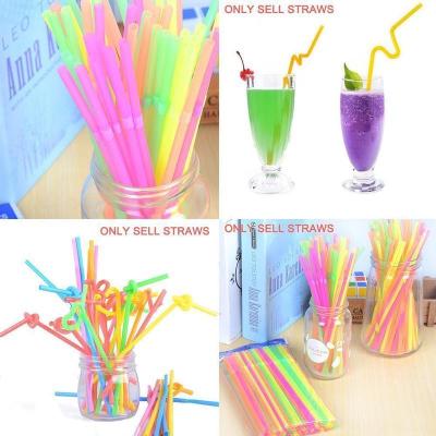210*5mm Straws Bendy Colourful Disposable Plastic Beverage Flexible Straws Plastic Straws J8W7