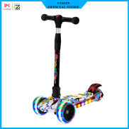 Xe Trượt Scooter 3 Bánh Họa Tiết Graffiti Đẹp Mắt, Bánh Pu Phát Sáng