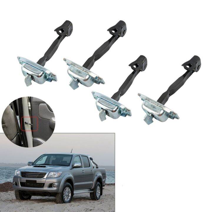 4pcs-car-door-stopper-check-strap-limiter-replacement-parts-silver-for-toyota-hilux-2004-2015-for-fortuner-2005-2015