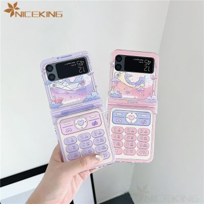 เคสโทรศัพท์ลายการ์ตูนเคสสำหรับกาแล็คซี่แบบฝาพับ3 4 5G พลาสติกแข็ง3 In 1ฝาหลังสำหรับ Z Flip3 Flip4