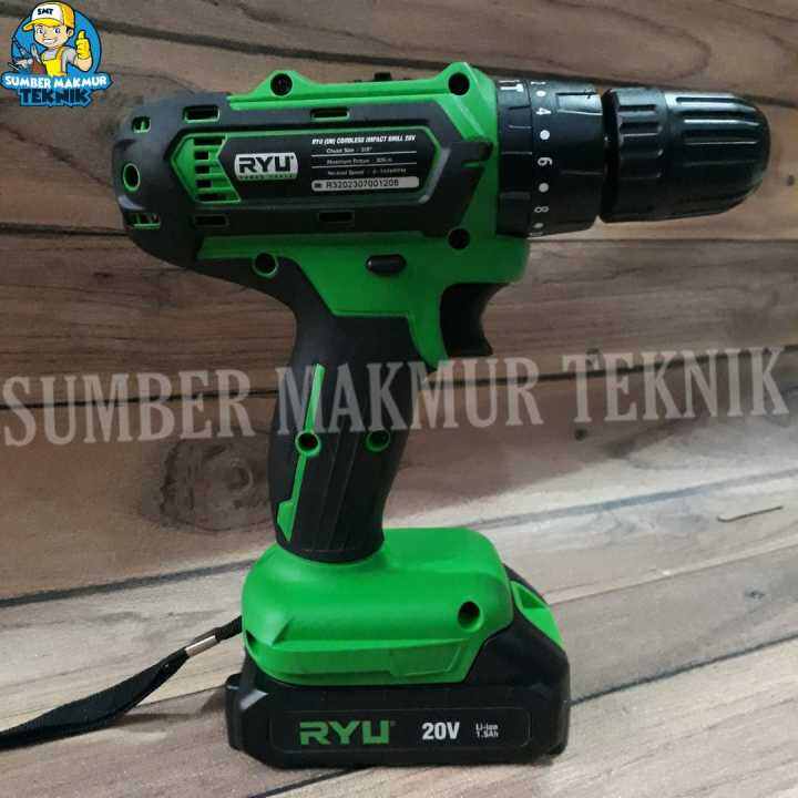 Mesin Bor Cordless Ryu Rci V Rci V Impact Drill Batre Baterai Cas Charge Tanpa Kabel Lazada