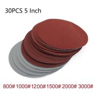 30Pcs 5Inch 125mm Round Sandpaper Hook And Loop Sanding Discs 800 1000 1200 1500 2000 3000 Grit Polishing Pads Power Sanders