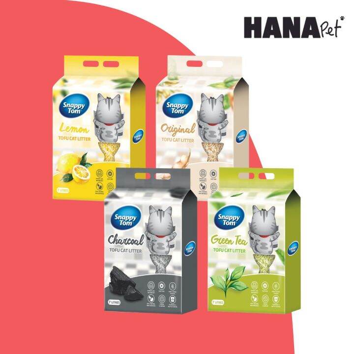 Snappy Tom Tofu Litter 7 litre Lemon,Charcoal,Green Tea,Original Lazada