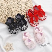 【hot sale】 ✤✽ C19 Baby Flats Cute Bow Knot Decoration Learning Walking Shoes Summer Baby Girls Canvas Shoe for 0-12 Months