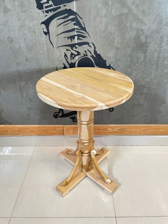 เวียงสักงาม-แพร่-โต๊ะกลมขาเดียว-ขนาด-50-50-สูง-70-cm-โต๊ะ-โต๊ะไม้-โต๊ะไม้สัก-โต๊ะกลม-โต๊ะกาแฟ-โต๊ะวางของ