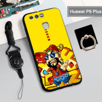 เคส TPU นิ่มสำหรับ Huawei Ascend P9 Plus เคสโทรศัพท์กล่องคลุมทั้งหมดพิมพ์ลายป้องกันการตกหล่น Tputhone ฝามีที่ถือวงแหวนและเชือก