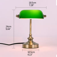 Classical vintage banker lamp table lamp E27 with switch Green glass lampshade cover desk lights for bedroom study home reading