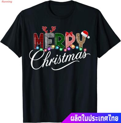 Running เสื้อยืดยอดนิยม Merry Christmas Leopard Buffalo Red Plaid For Men Women T-Shirt Sports T-shirtTEE