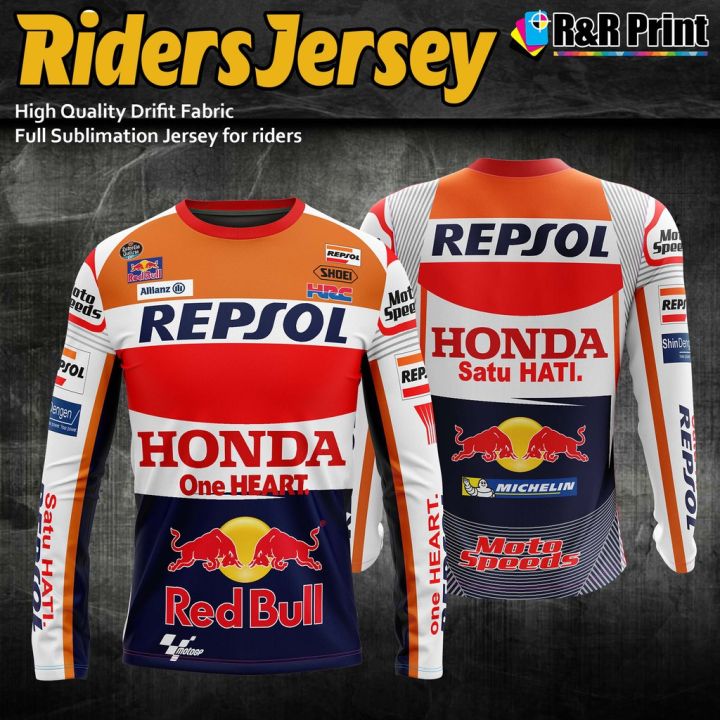 2023-high-quality-polyester-tshirt-available-repsol-honda-motogp-theme-full-sublimation-jersey-shirt-long-sleeves-for-riders-motorcycle-jersey-long-sleeve-customizable-logo-badge-image-etc